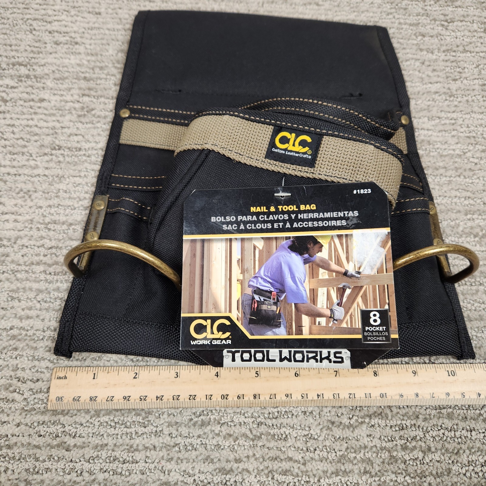 NEW CLC Custom Leathercraft 1823 Nail Tool Belt Bag 8-Pocket Rugged Construction