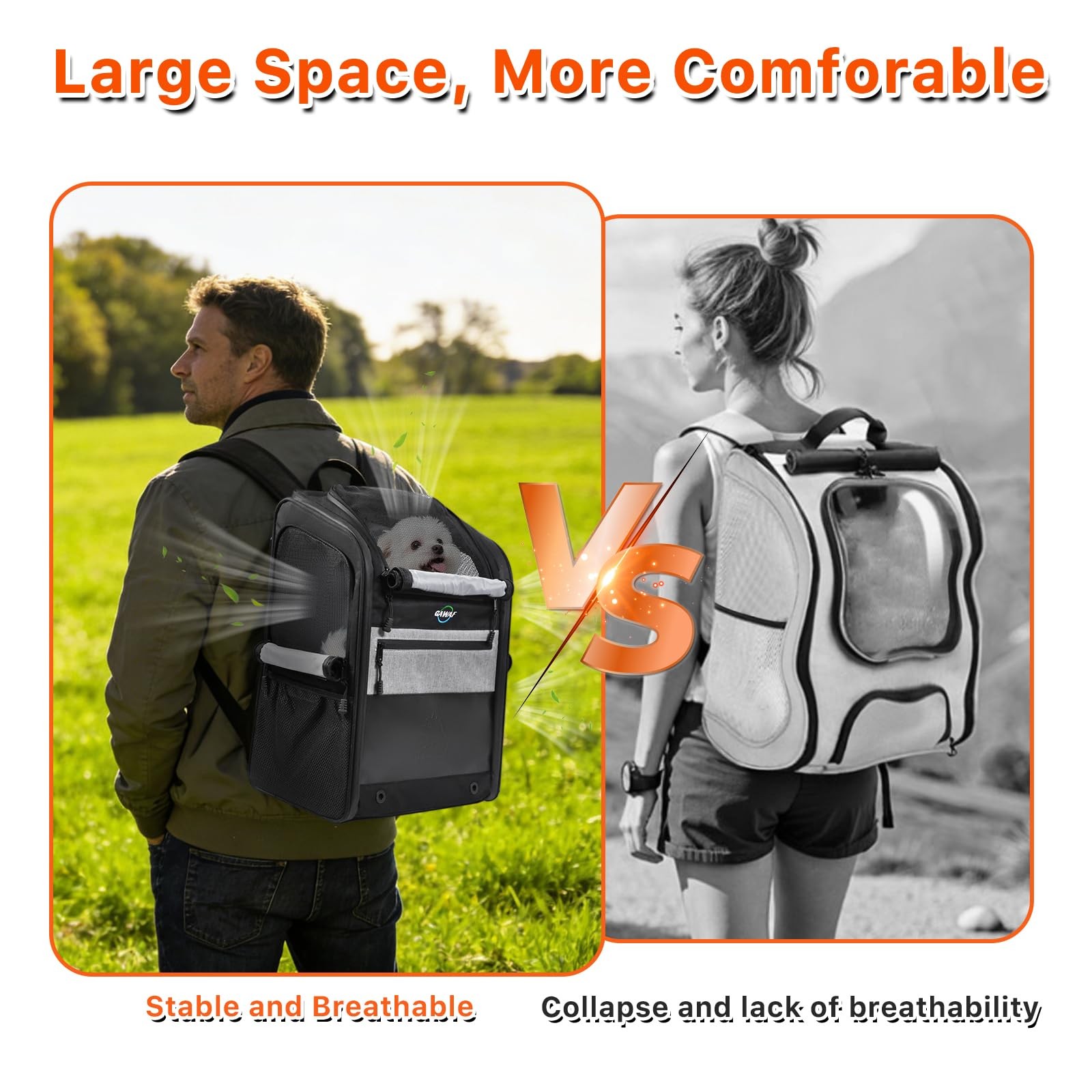Motorcycle Dog Carrier Bag, 17 Lbs for Small Dog & Cat with Stable Frame, Breath