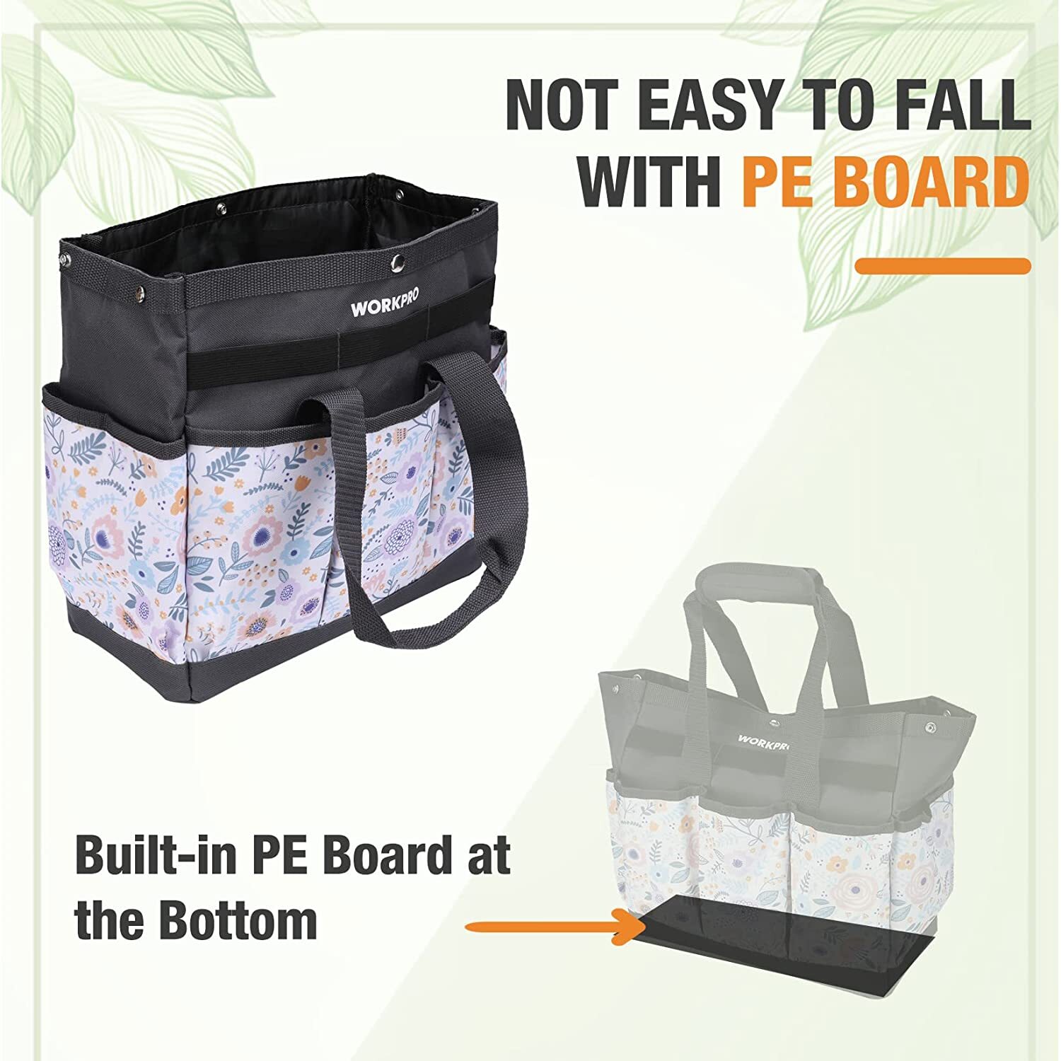 WORKPRO Heavy Duty Garden Tool Bag 9Pocket Oxford Garden Tool Storage Bag Holder