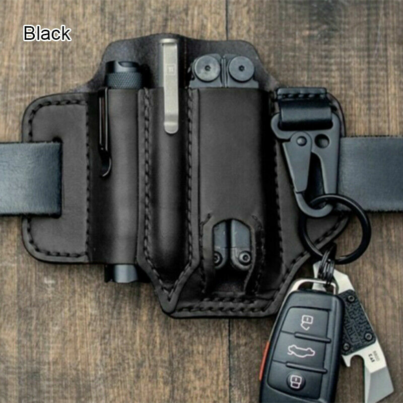 Handmade Multitool Leather Sheath EDC Pocket Organizer Tool Holder for Camping