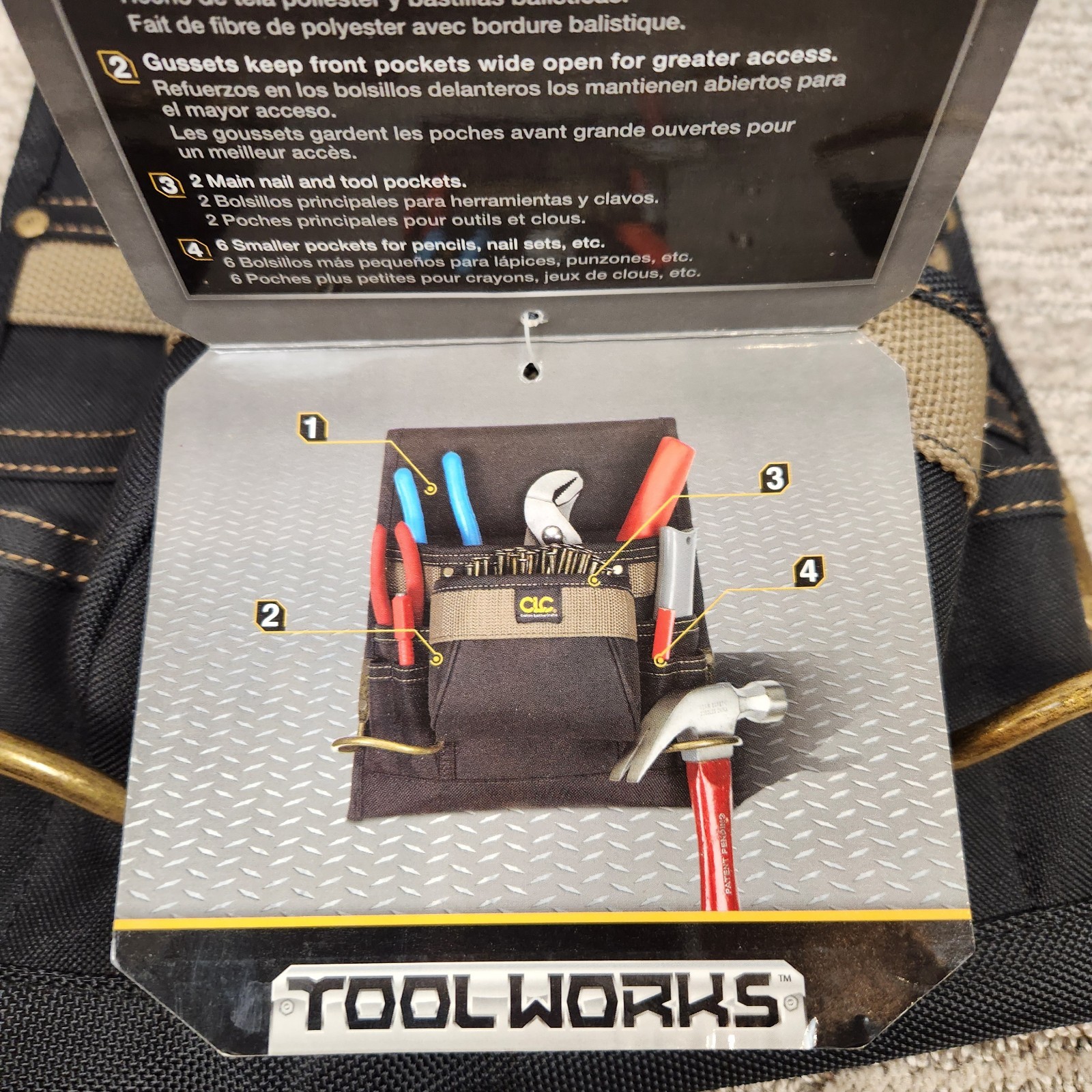 NEW CLC Custom Leathercraft 1823 Nail Tool Belt Bag 8-Pocket Rugged Construction