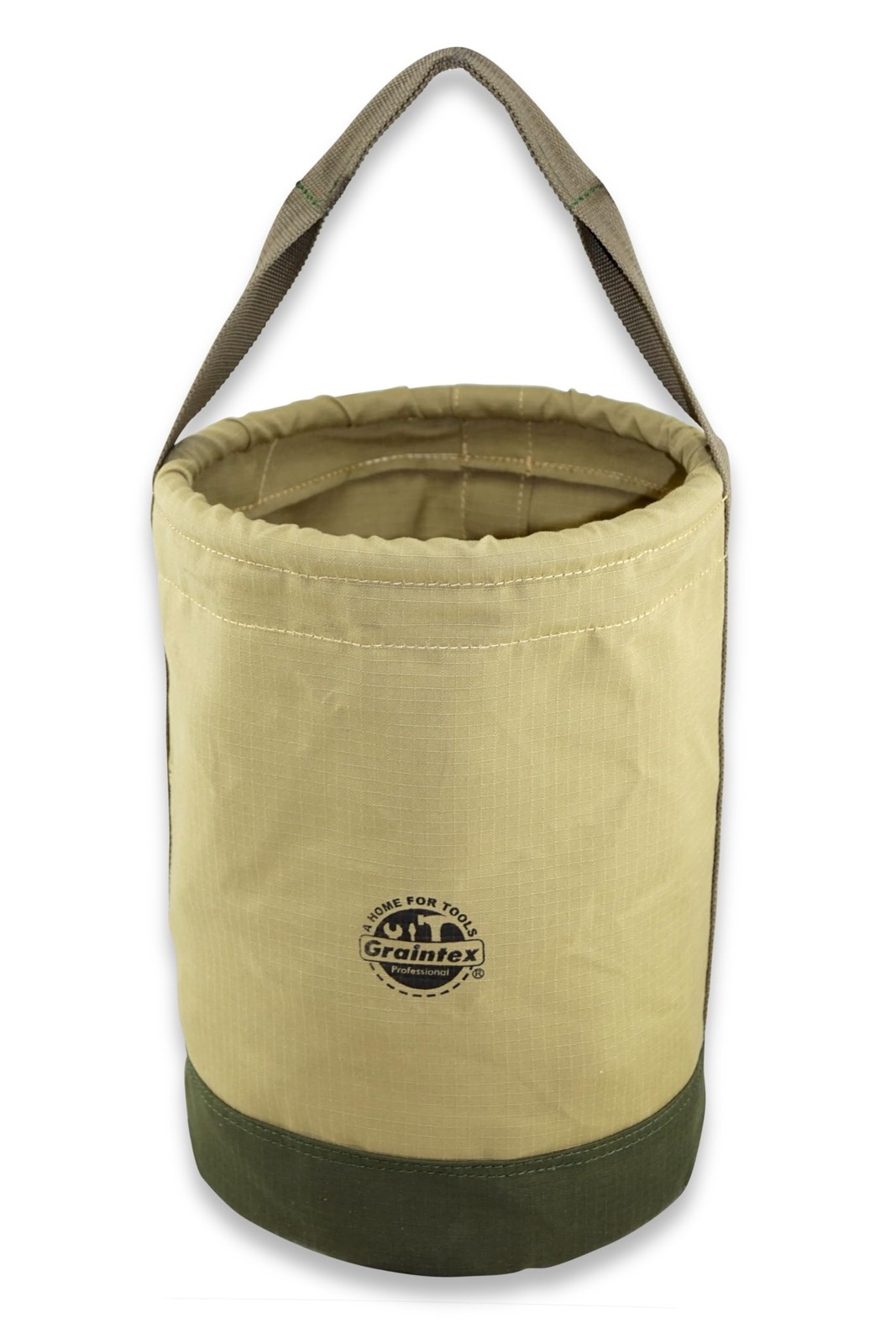 Canvas Utility Bucket 12×15 Inch Round Tool Bag Reinforced Base Carry Handle