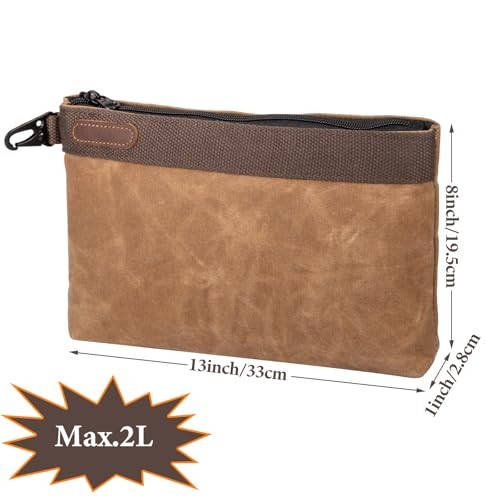 Waxed Canvas Tool Pouches 4 Pack – 11-Inch Heavy-Duty Zipper Tool Bags Set,