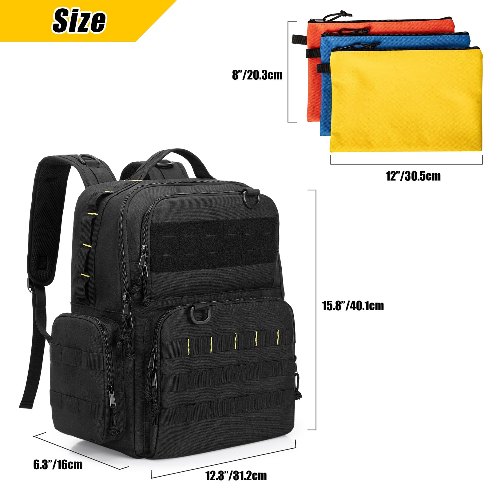 Rexmica Tool Bag Backpack for Men with 3 Tool Pouches, Heavy-Duty Tool Storag…