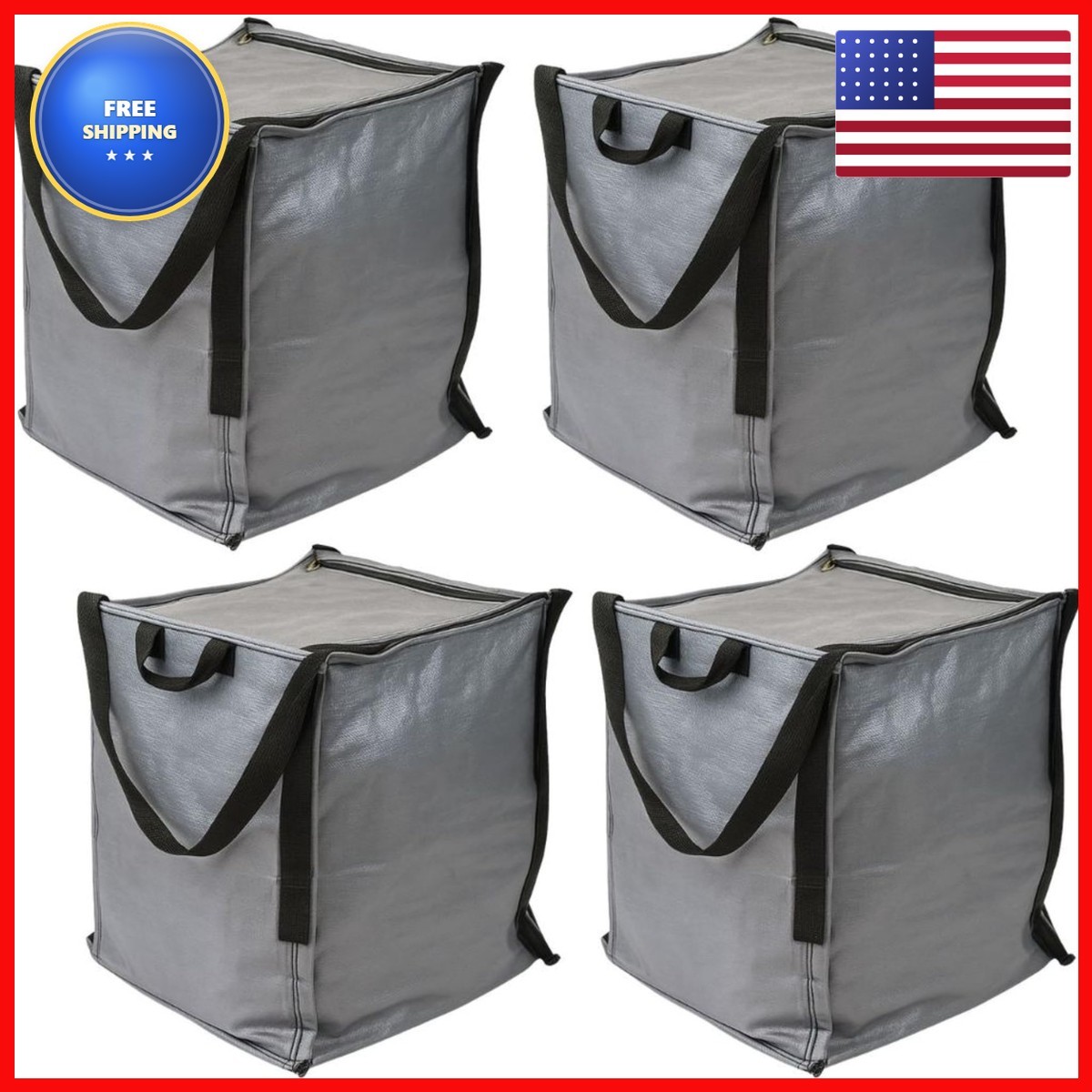 Durasack Heavy Duty Storage Tote Bag Zipper Top 22-Gallon Rugged Woven