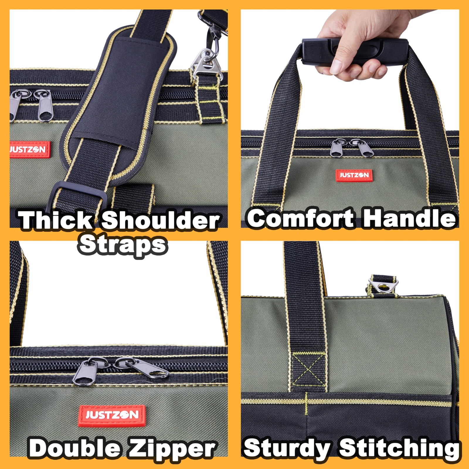 Justzon rolling tool bag with wheels for Electrician HVAC Tool Bag Organizer …