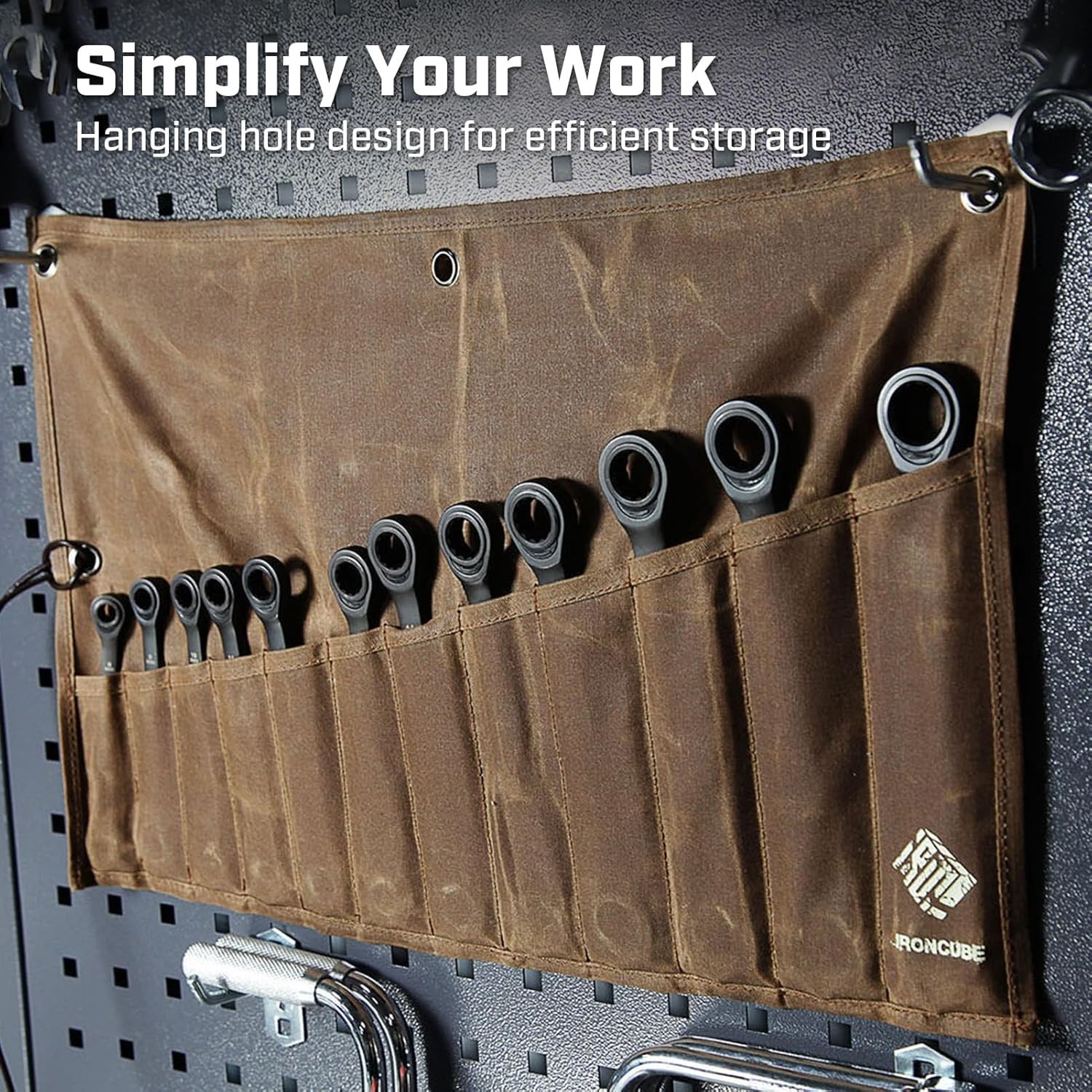 Tool Pouch, Roll-Up Storage Bag for Hand Tools & Wrenches.