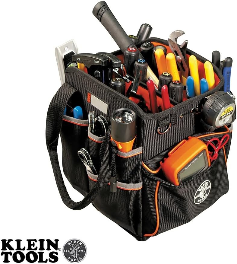 5541610-14 Tool Bag with Shoulder Strap Has 40 Pockets for Storage and Orange
