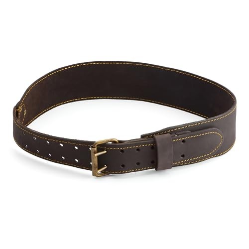 Full Grain Leather Tool Belt 3 Inch Heavy Duty Brass Rivets Double Stitched