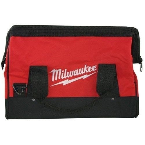 Milwaukee 17 Inch Heavy Duty Canvas Tool Bag with 6 Interior Black, Red