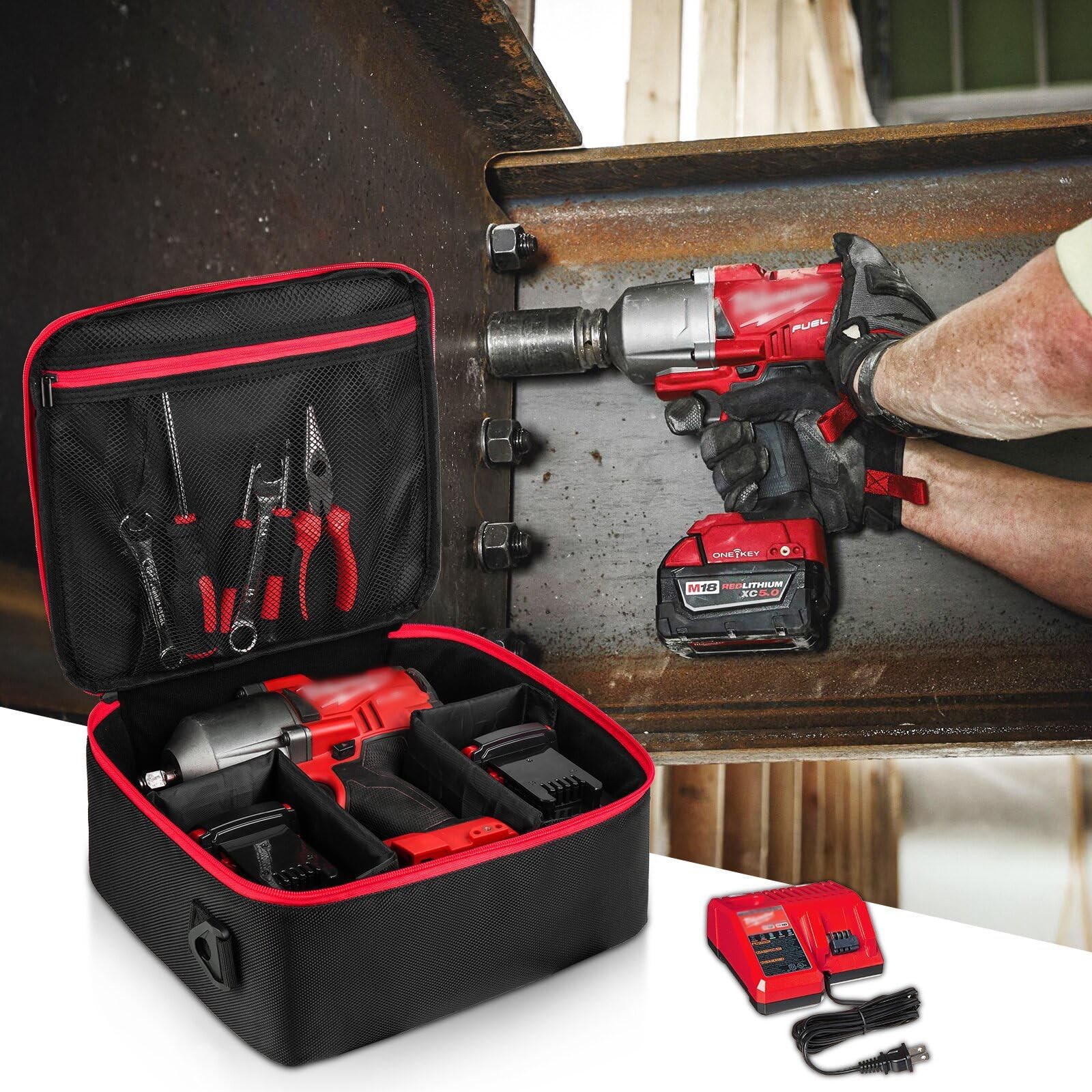 Impact Wrench Case Compatible with Milwaukee 2967-20/ Dewalt DCF900B/DCF891B/…
