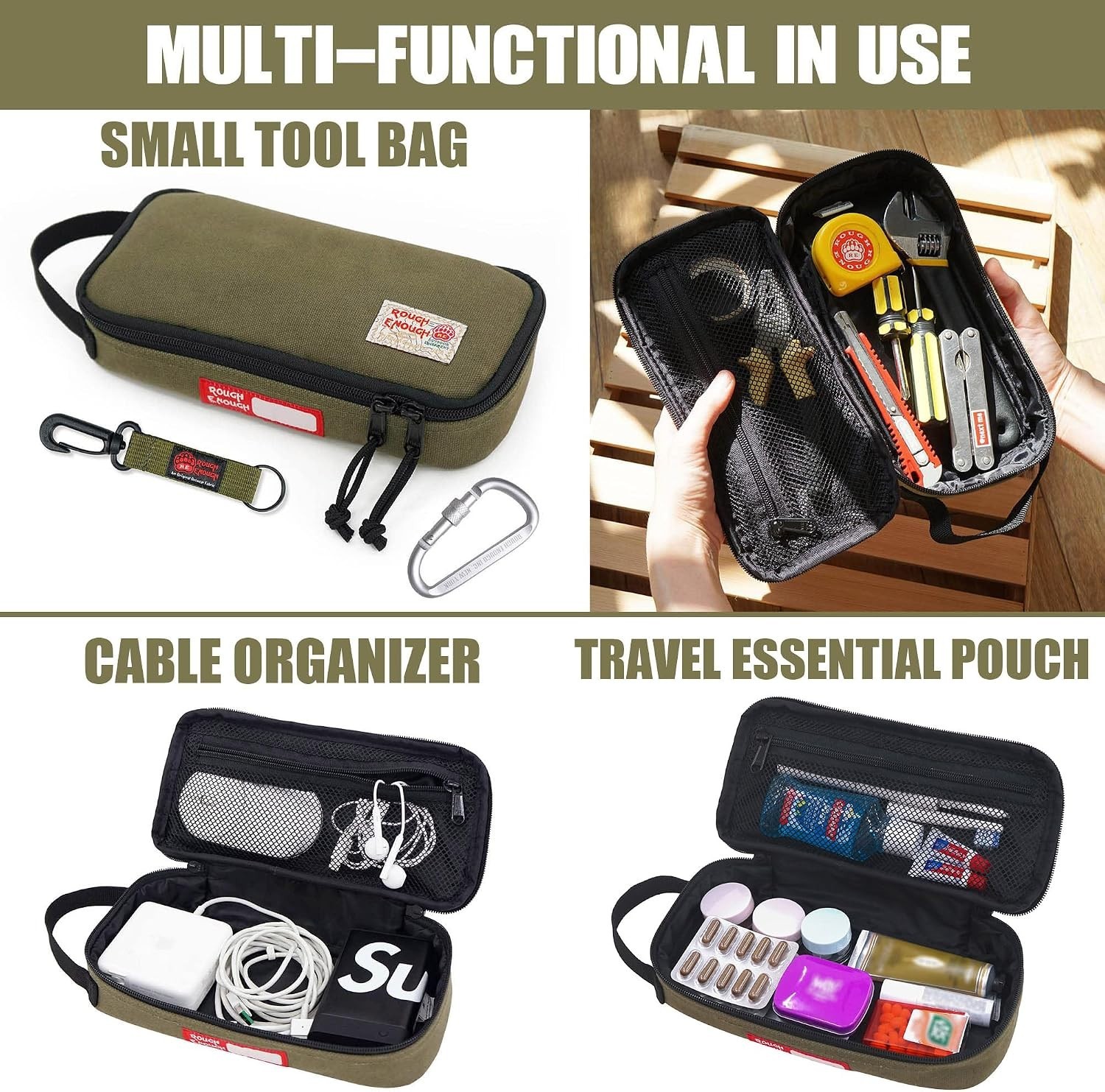 Rough Enough Small Tool Bag Pouch Organizer