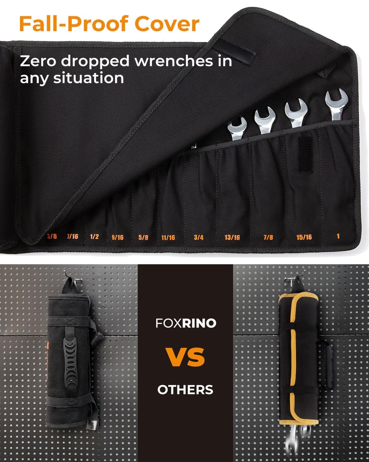 Wrench Roll, Wrench Roll Up Pouch, Gifts for Men Father Dad Mechanic, Heavy D…