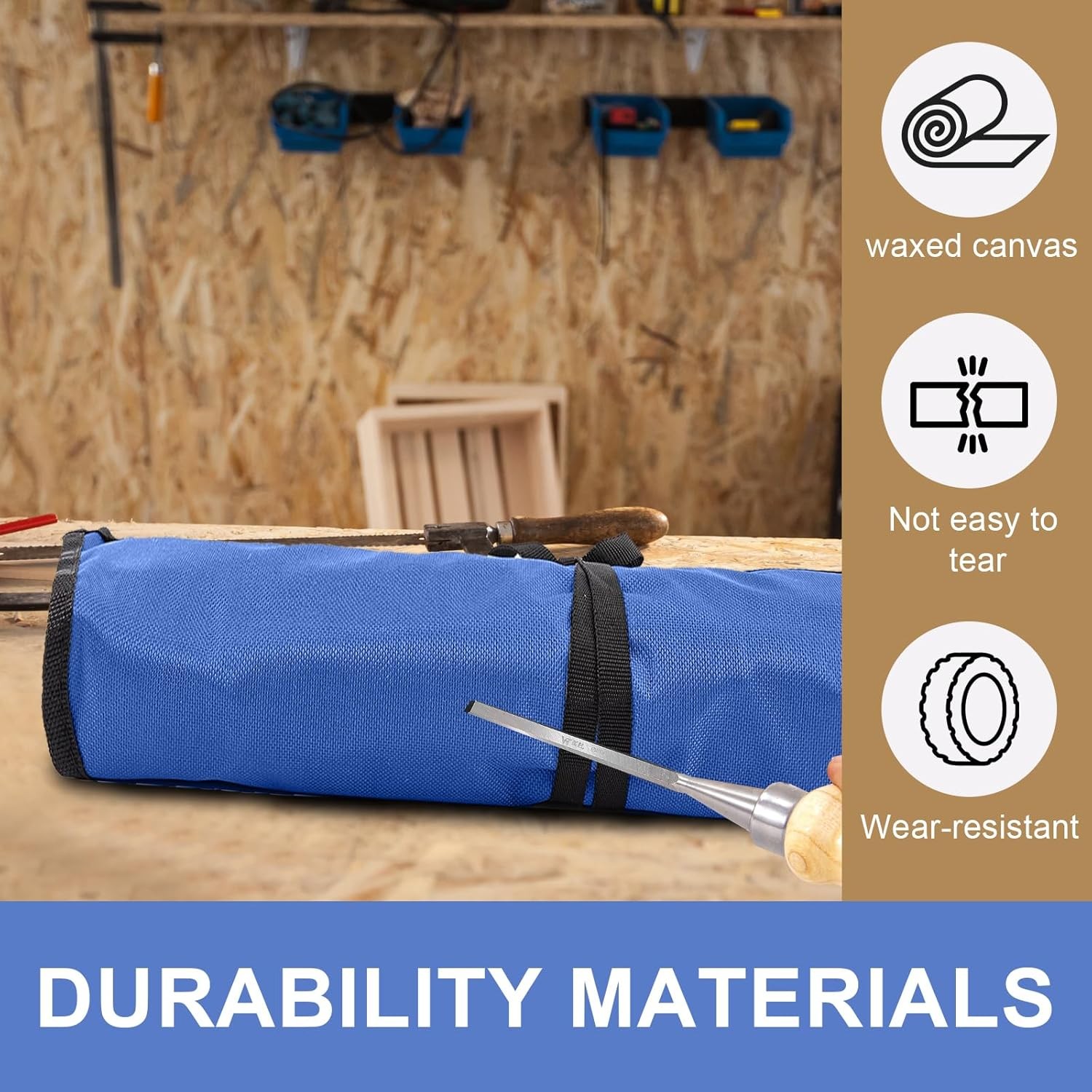 16 Pockets Wrench Roll Organizer, Wrench Pouch Roll up with Water Proof Oxford C