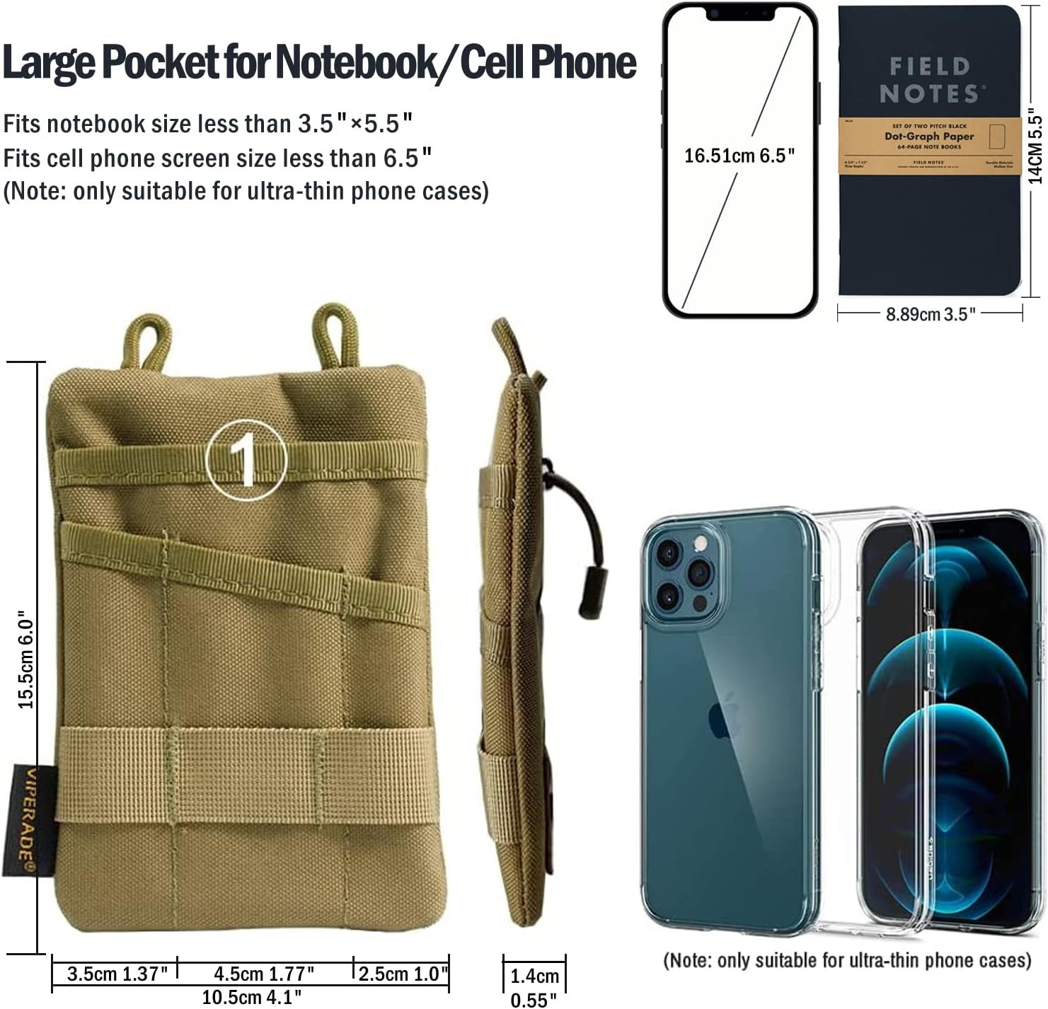 VE1 Pocket Organizer, EDC Pouch for Men, EDC Organizer Storage EDC Gears, Multit