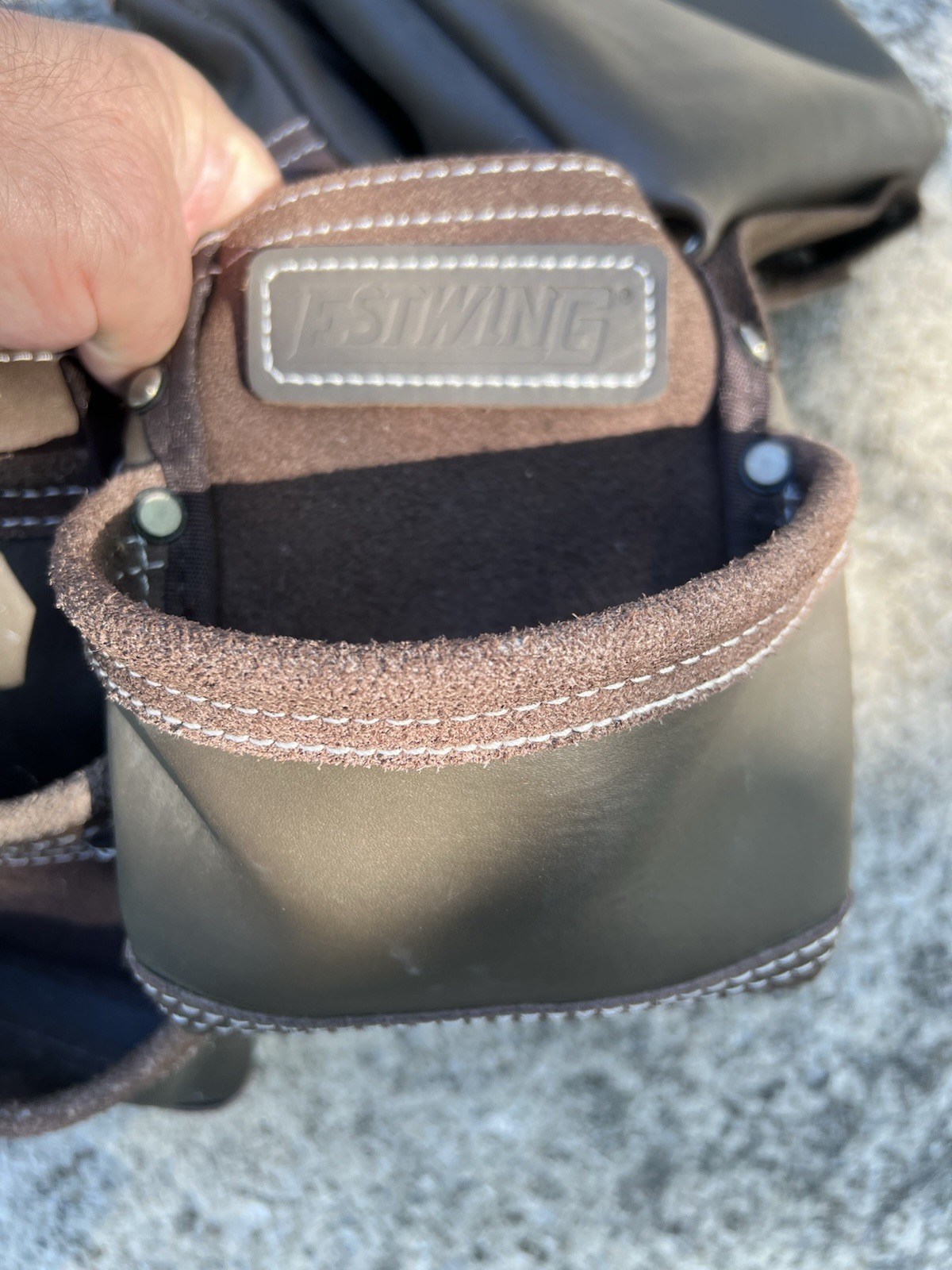 Estwing 14 Pocket Leather Framer Tool Belt Pouch Apron Rig Brown Used