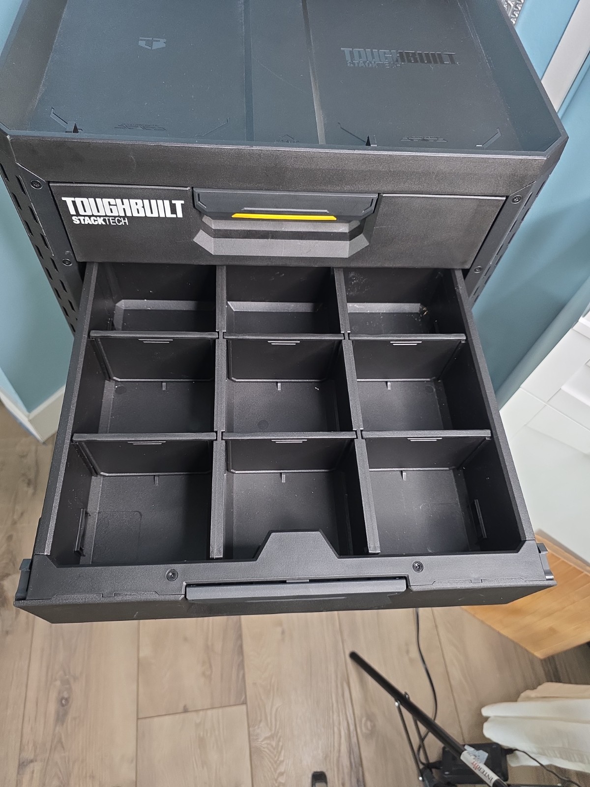 ToughBuilt StackTech 3-Drawer Tool Box, Durable Plastic Storage Organizer, Black