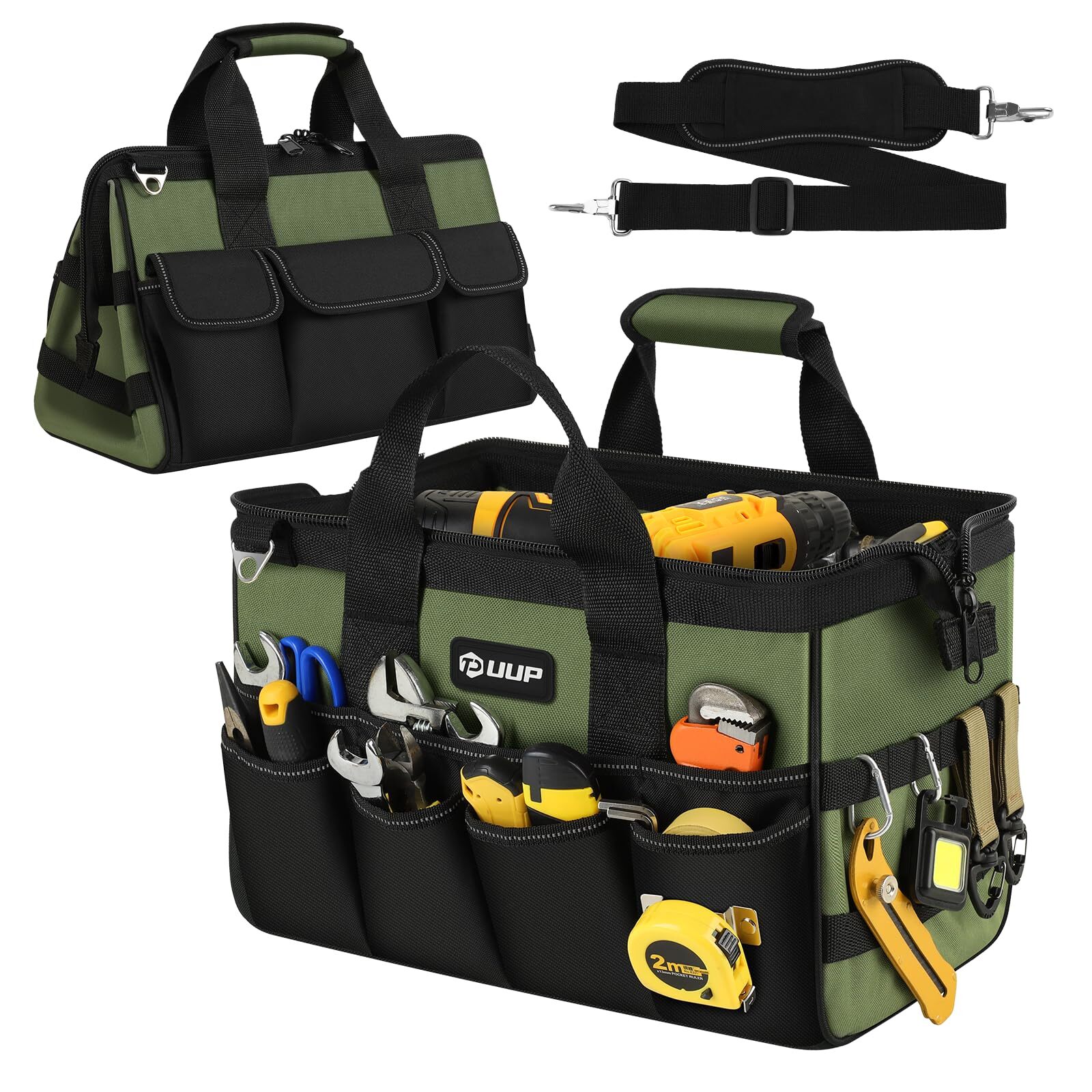 UUP Heavy Duty Tool Bag 15-Inch, 16-Pocket Portable Soft Tool Box Organizer Stor