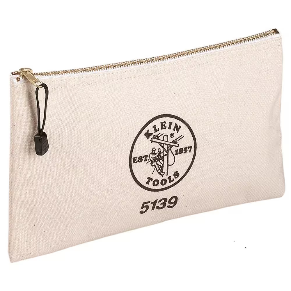 Zipper Bag, Canvas Tool Pouch 12.5 x 7 x 4.25-Inch