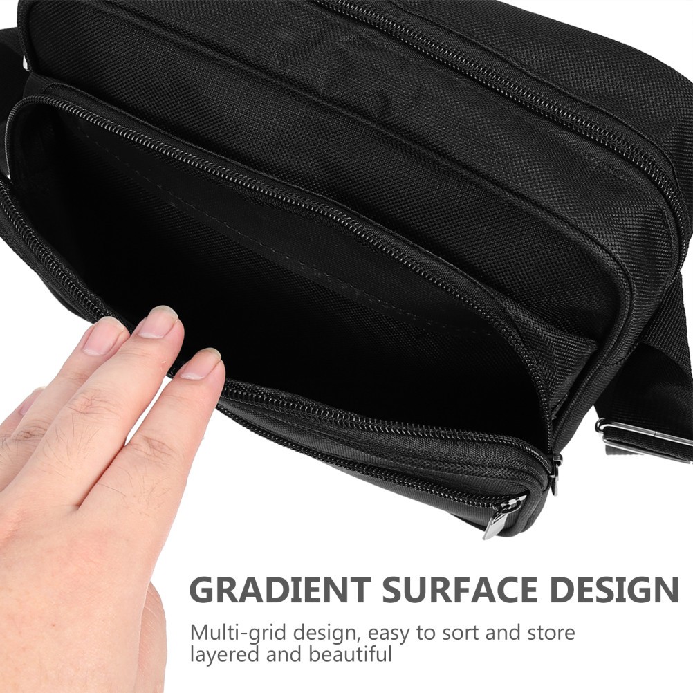 Tool Crossbody Bag Canvas Black Sturdy Material for Plumber Carpenter Contractor