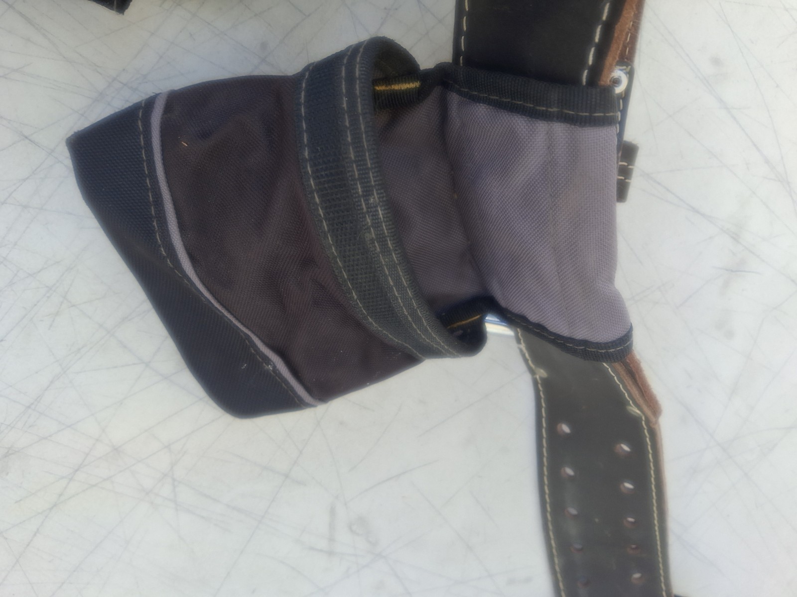 AWP 12 Pocket Leather Construction Tool Pouch w leather Belt Hammer Loop Holder