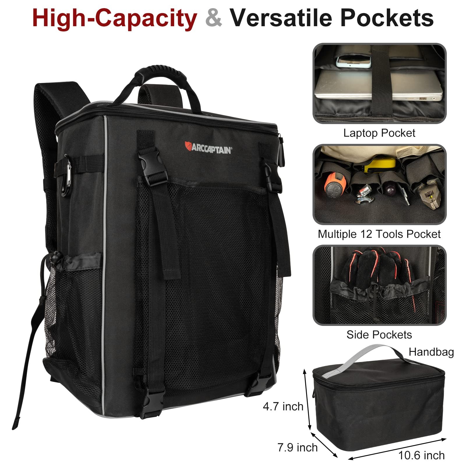 Welding Tools Backpack Large Capacity Tactical Welding Helmet Tool Bag Hiking La