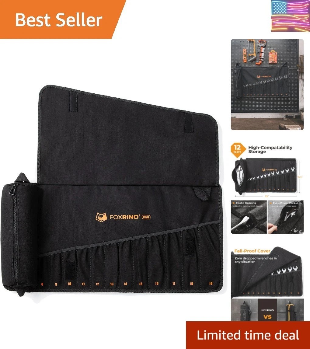 Wrench Roll, Wrench Roll Up Pouch, 12-Pocket Heavy Duty Canvas Wrench Organiz…