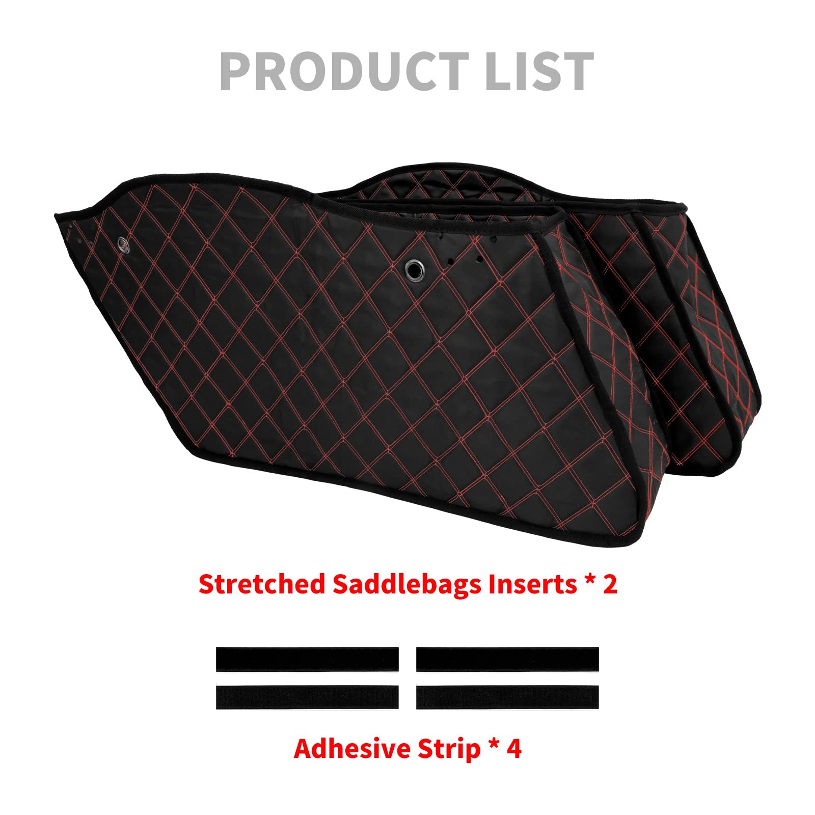 motosikleta Saddlebag Liners Carpet Insert with Red Stitching for Non-Stretch…