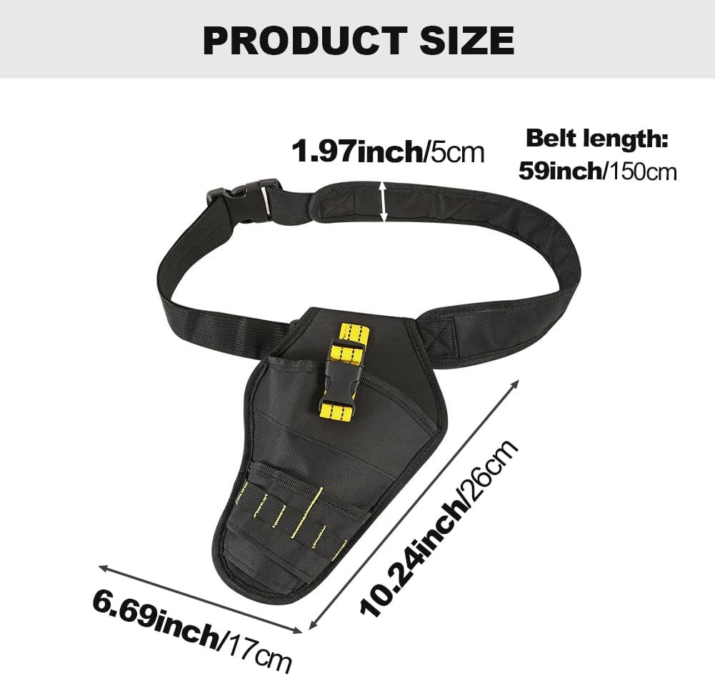 Heavy Duty Drill Holster Impact Driver Tool Bag Belt Pouch Cordless Drill Bit