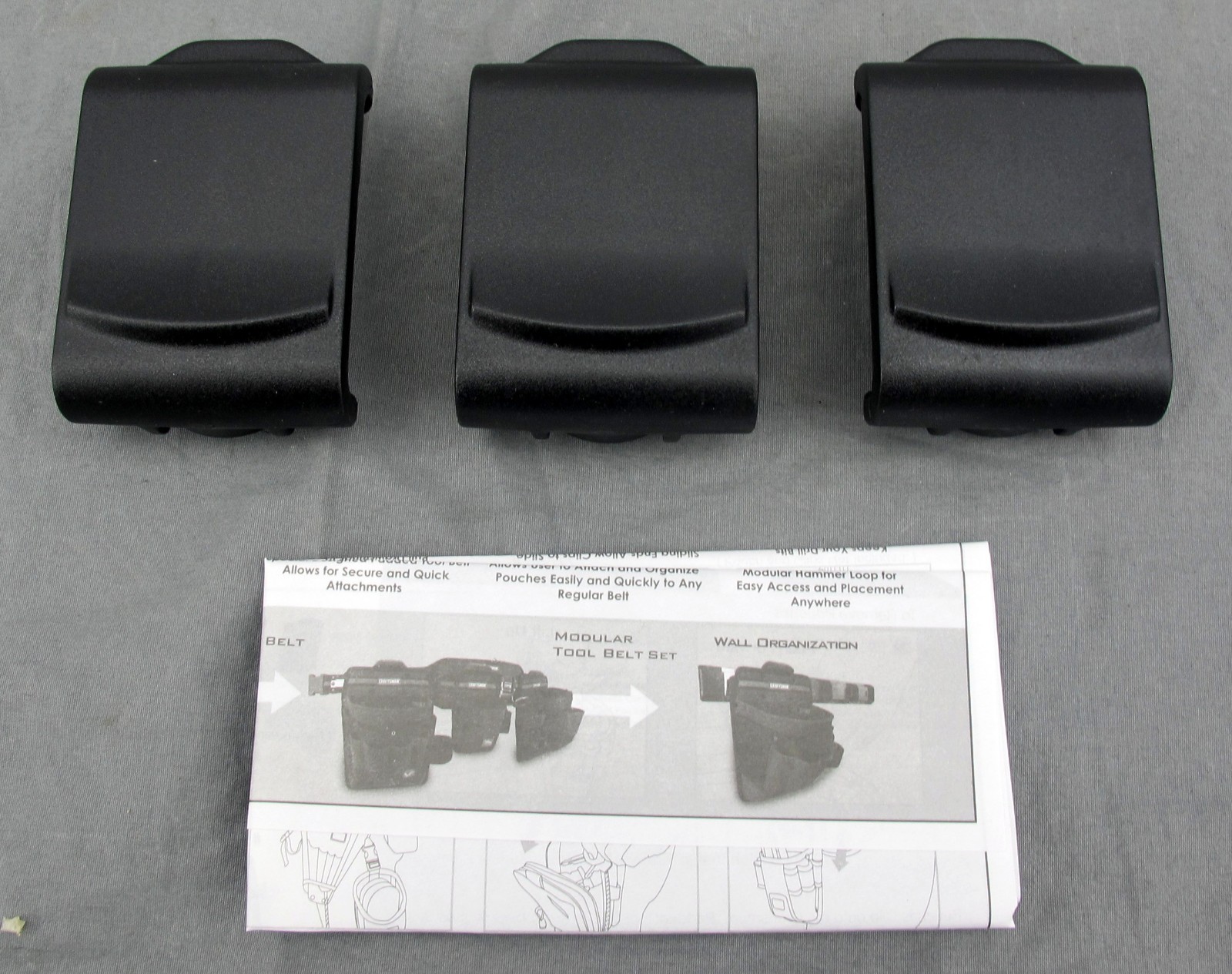 Craftsman Clip-Tech Black Tool Utility Belt Clips Fits Mastertech 99979 Set of 3