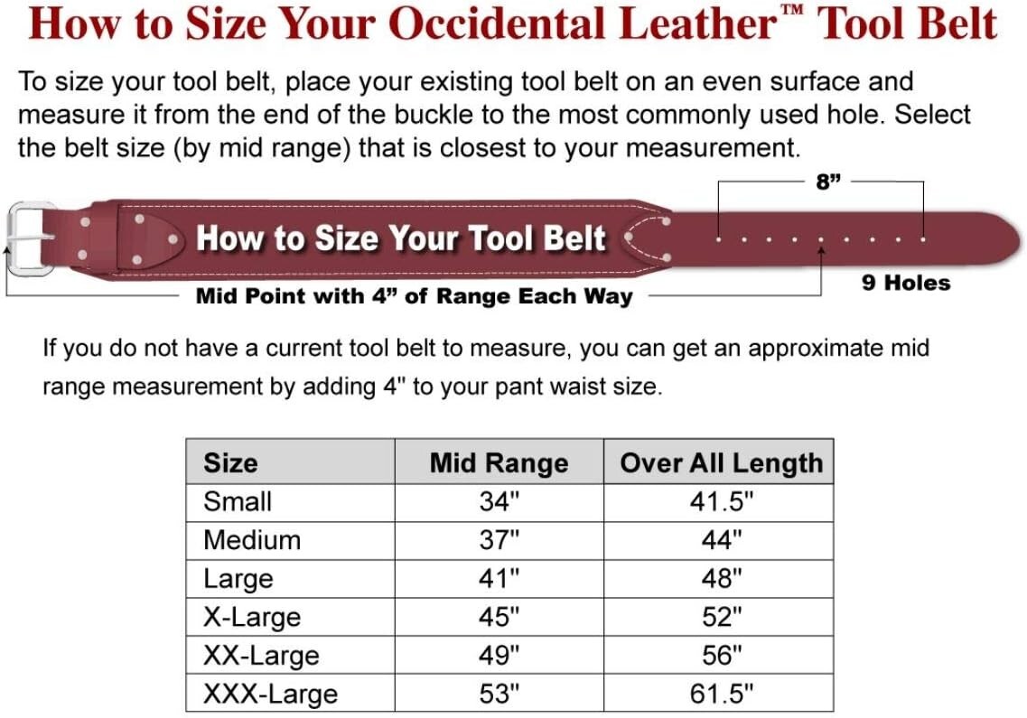 Occidental Leather 8089XXL Oxylights 7 Bag Framer Belt Nylon x/ XX-Large Belt