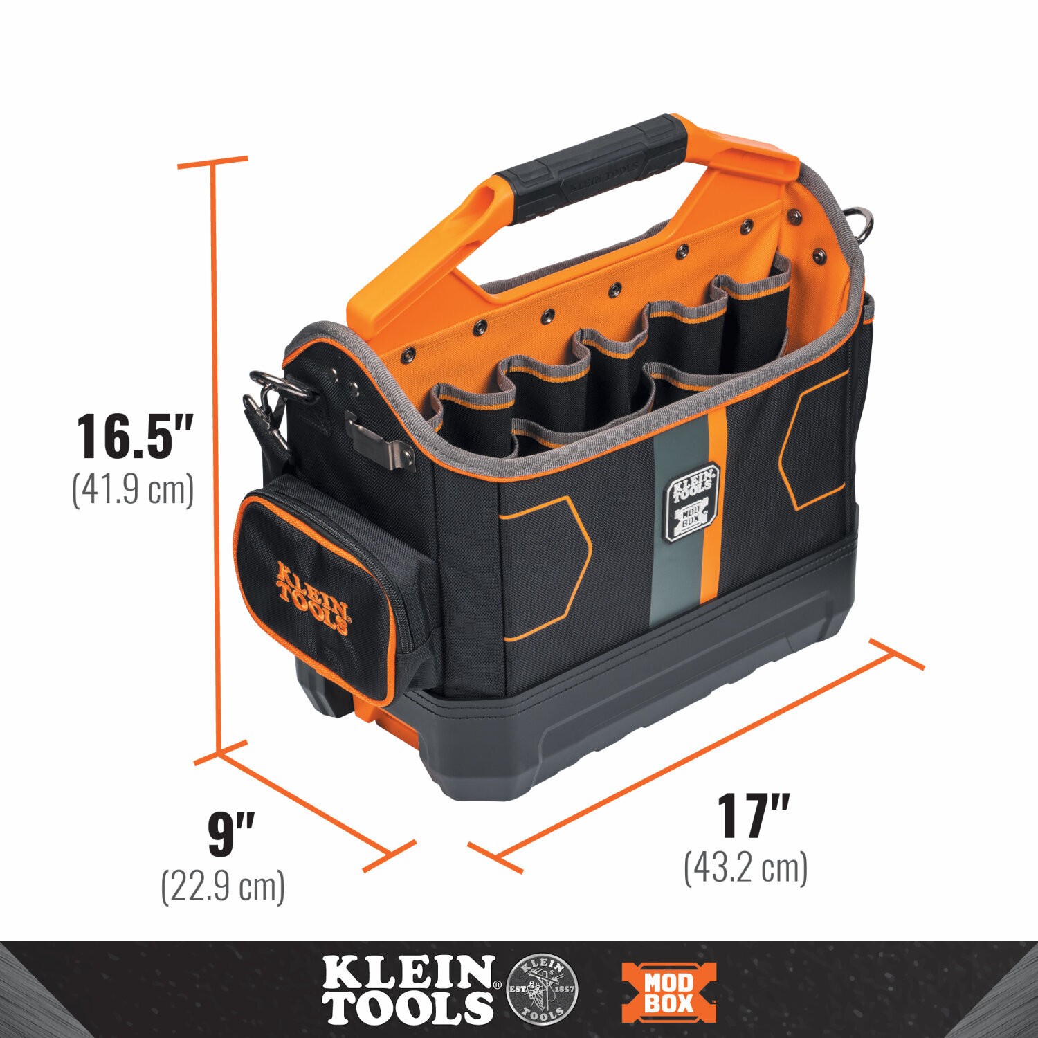 Klein Tools 62202MB Tool Bag Hard Molded Polypropylene Bottom 33 Pockets NEW US