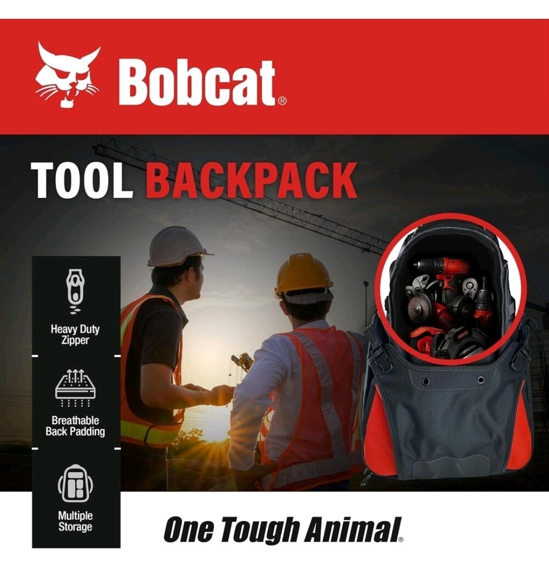 Bobcat Backpack Tool Bag + 5000 Lumen COB LED Battery Tactical Flashlight – NEW