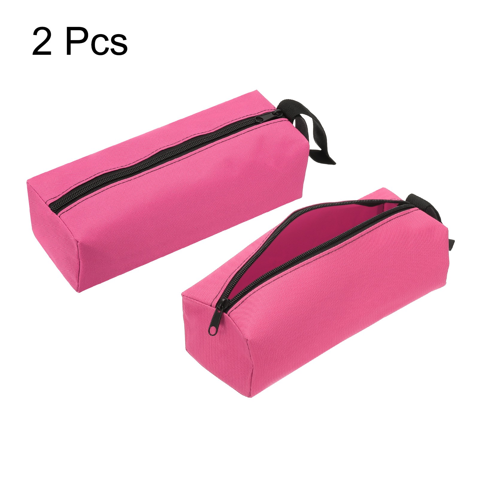 2pcs Zipper Utility Tool Bag 9.8×3.3×2.8 Inch Multi-purpose Tote Bag Pink