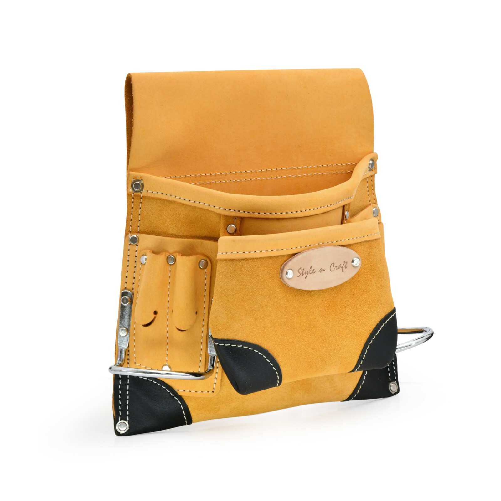 Style n Craft 93823 – 8 Pocket Nail & Tool Pouch in Top Grain Leather