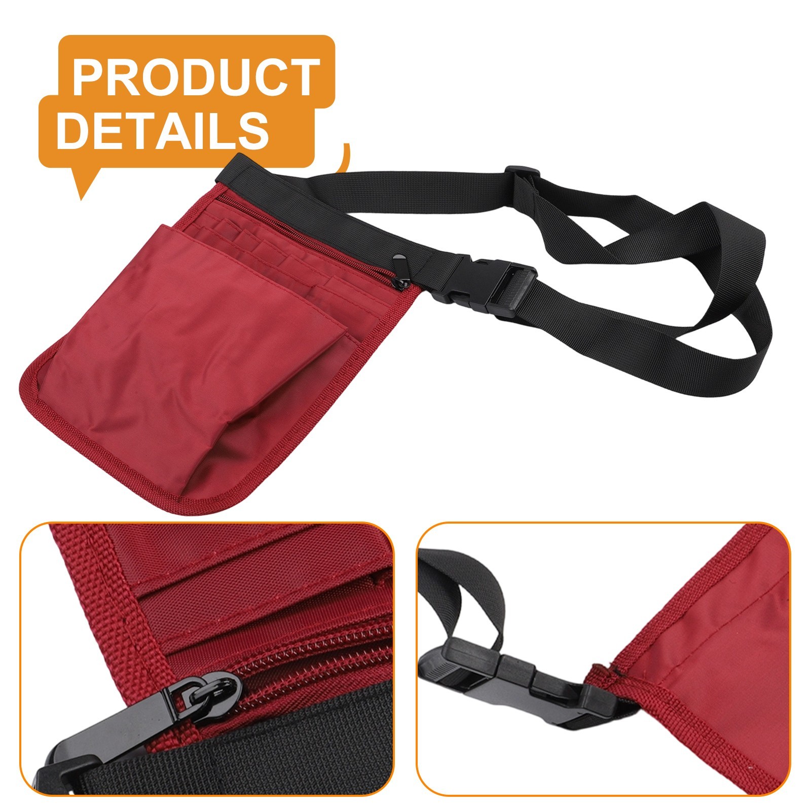 Lightweight Waterproof Waist Bag with Various Pockets for Organization