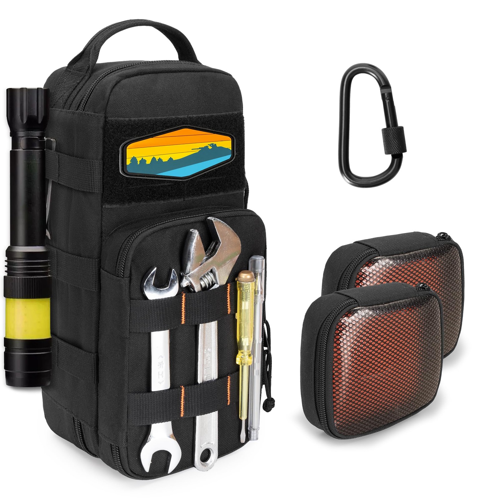 Heavy Duty Small Tool Bag Storage with 2 Zipper Pouches, Multi-functional Tac…