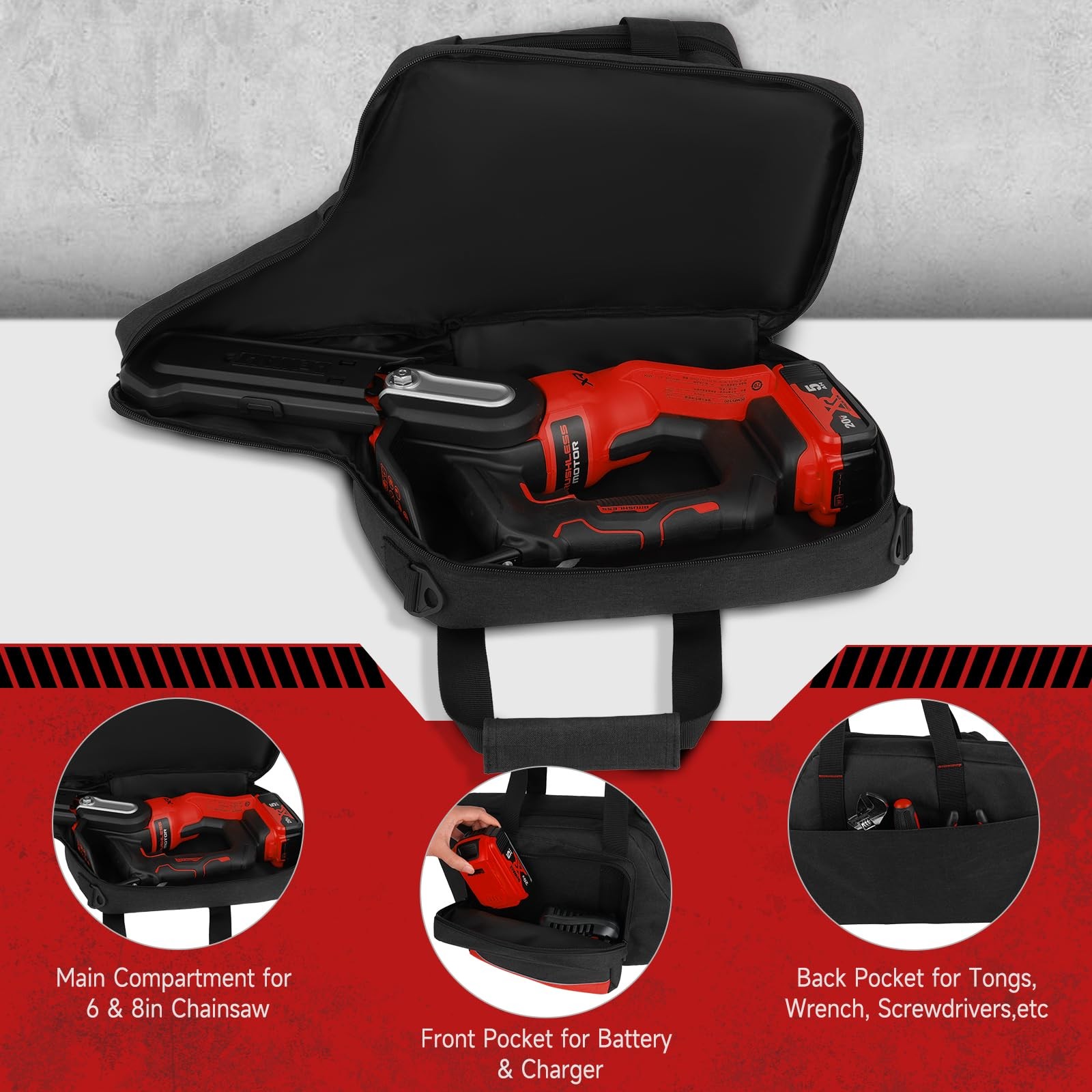 Mini Chainsaw Case 6In 8In Compatible with Milwaukee M18 M12 – Fits Dewalt RYOBI