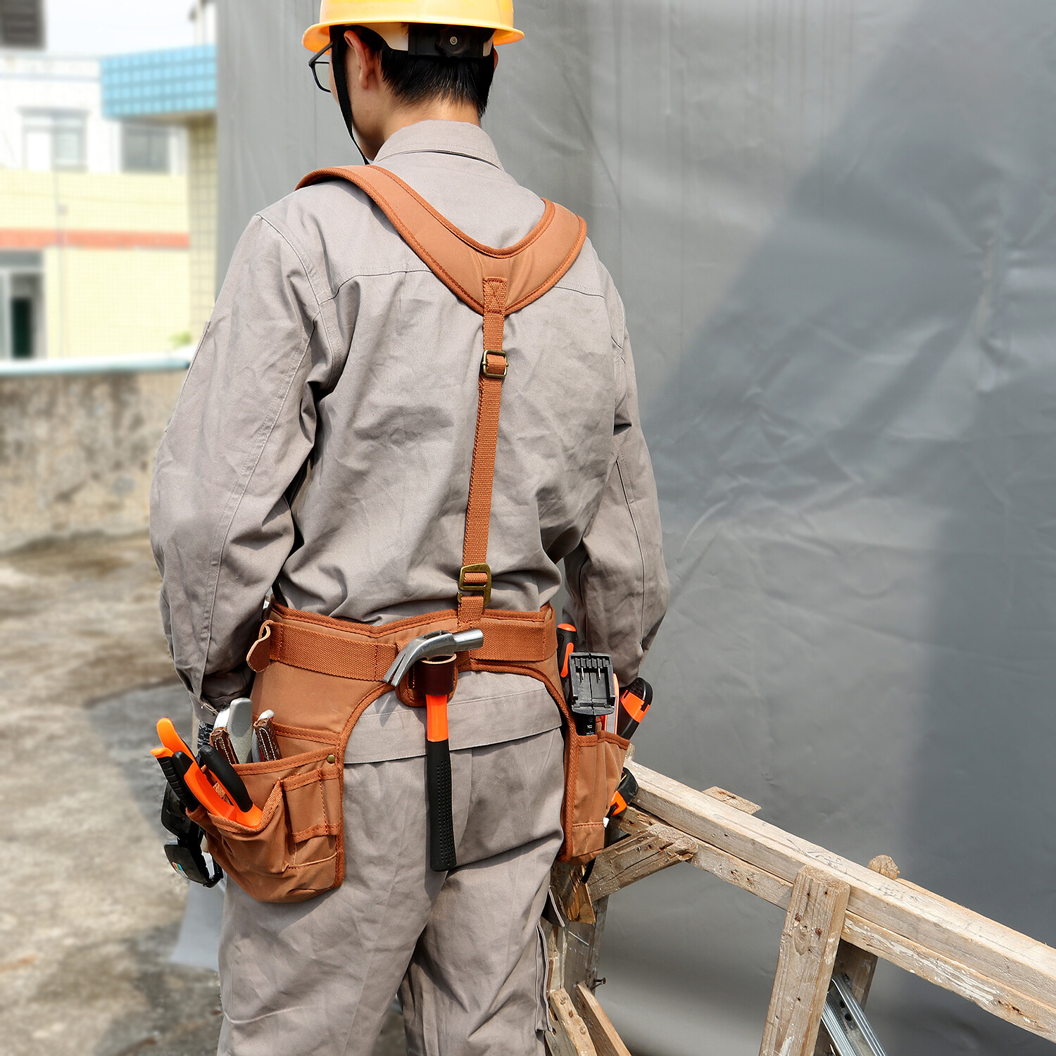 Builder Framer Tool Rig Belt Bag Carpenter Harness Pack Drills Pouch-TOURBON