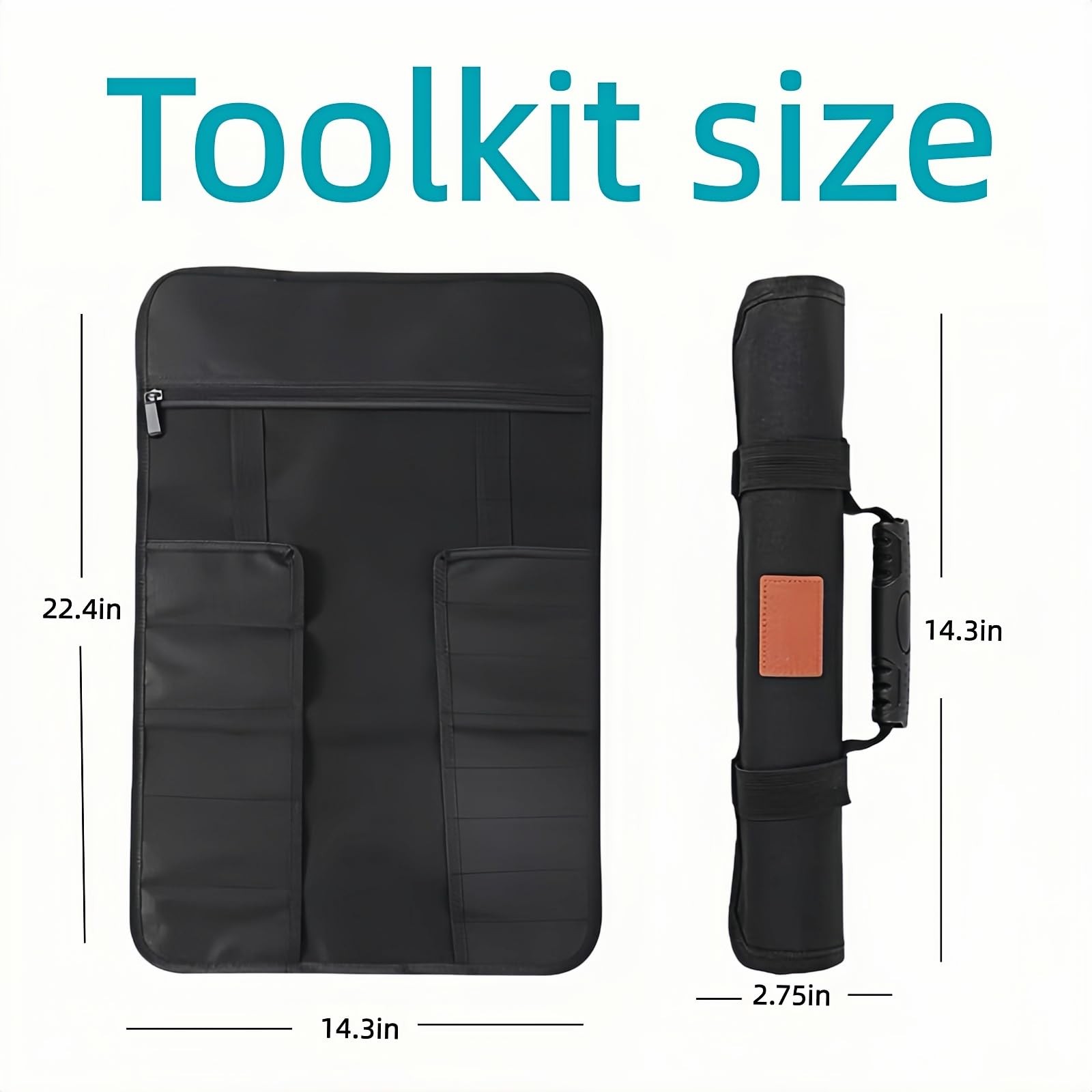 Tool Bag Roll Up Pouch 22+1 Pocket Waterproof Heavy Duty Storage Organizer