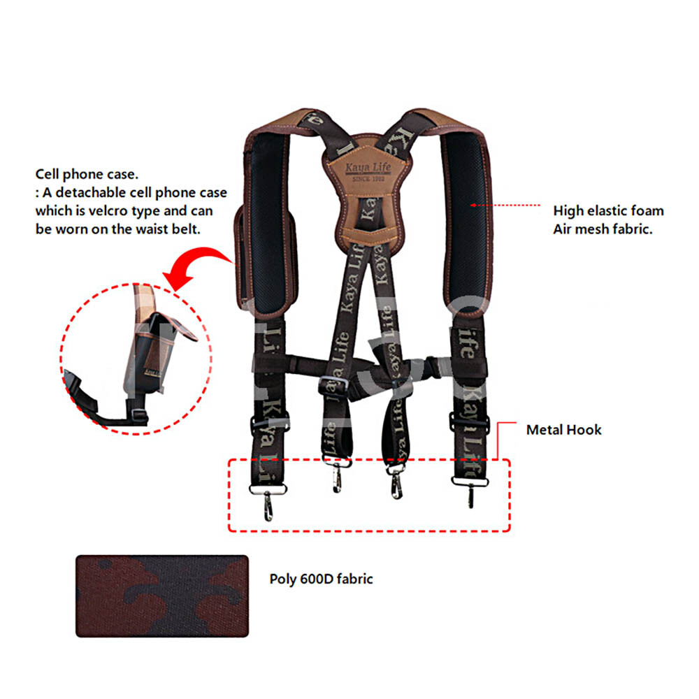 Kaya Life Synthetic Leather Professional Industrial Tool Belt Suspender KL-611