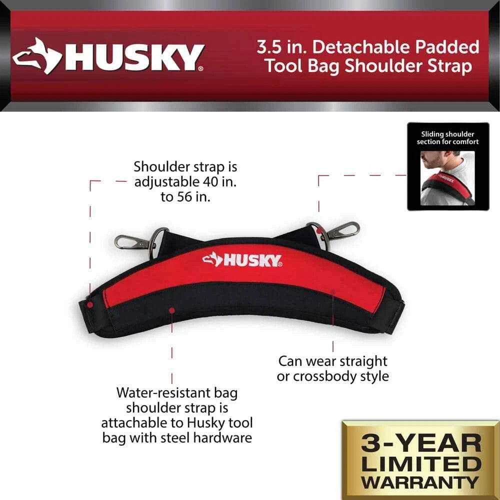 Husky Detachable Padded Tool Bag Shoulder Strap 40″-56″ Heavy-Duty NEW