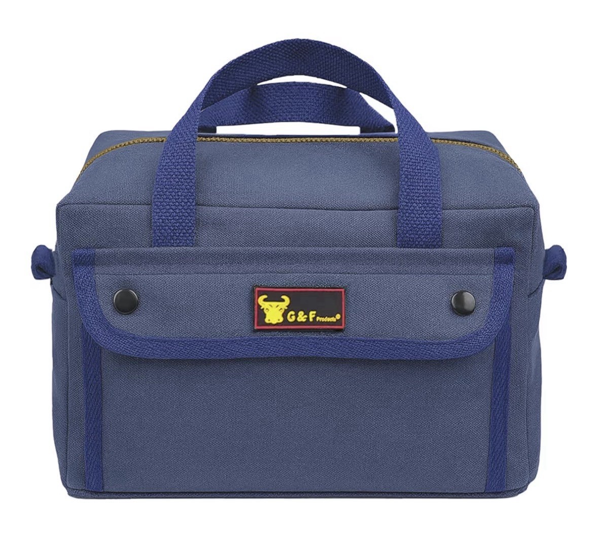 Canvas Tool Bag Navy Blue 10.5” Utility Organizer Travel Electrician Zipper Tote
