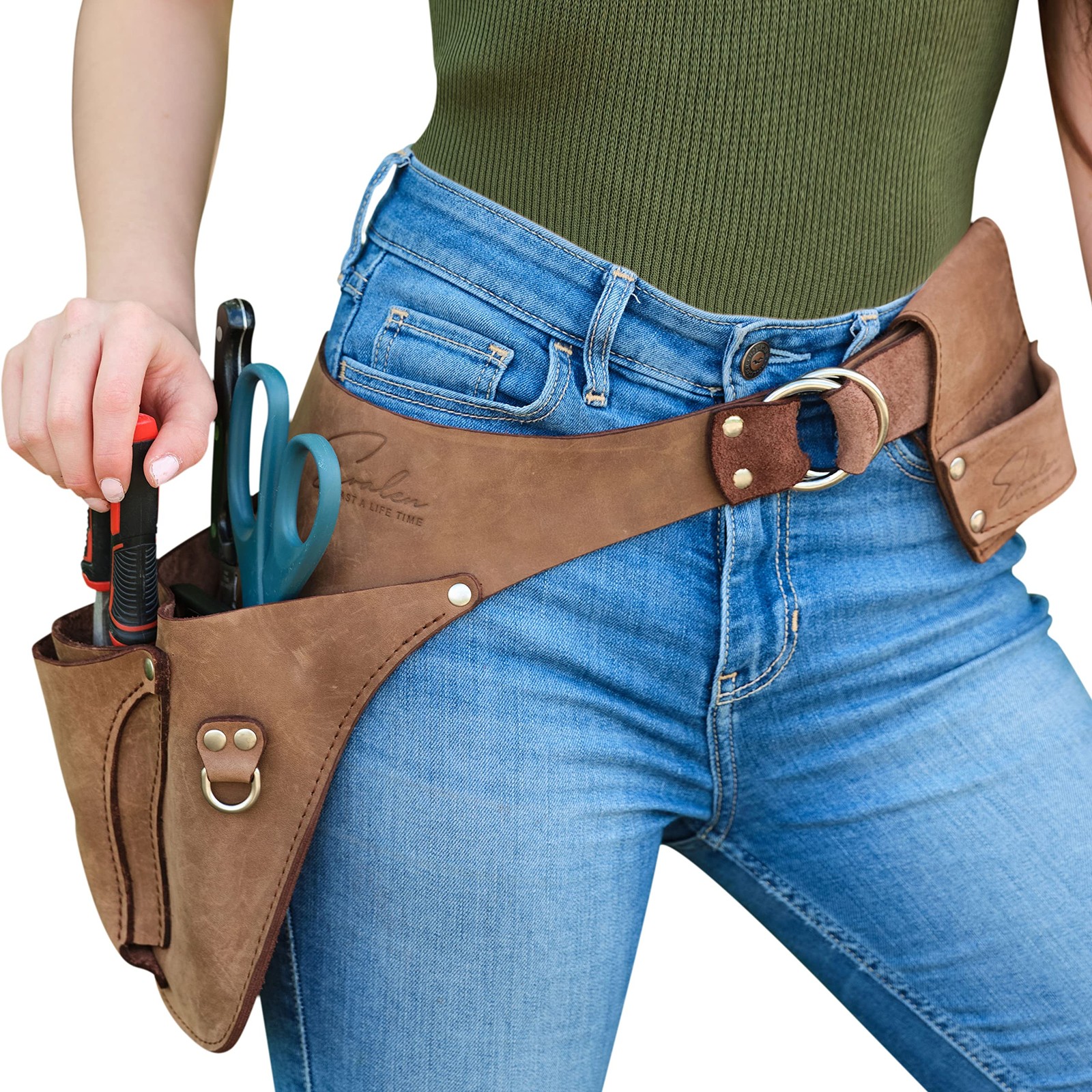 Leather Garden Utility Belt for Women – Florist Tool Holster, Gardening Apron…