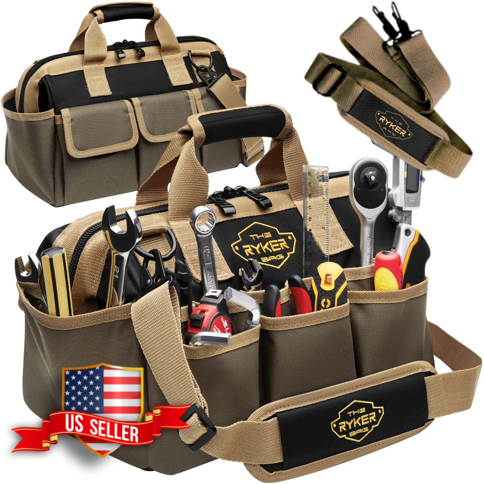 Ryker Heavy Duty 14″ Tool Bag Organizer for Electrician and Plumber