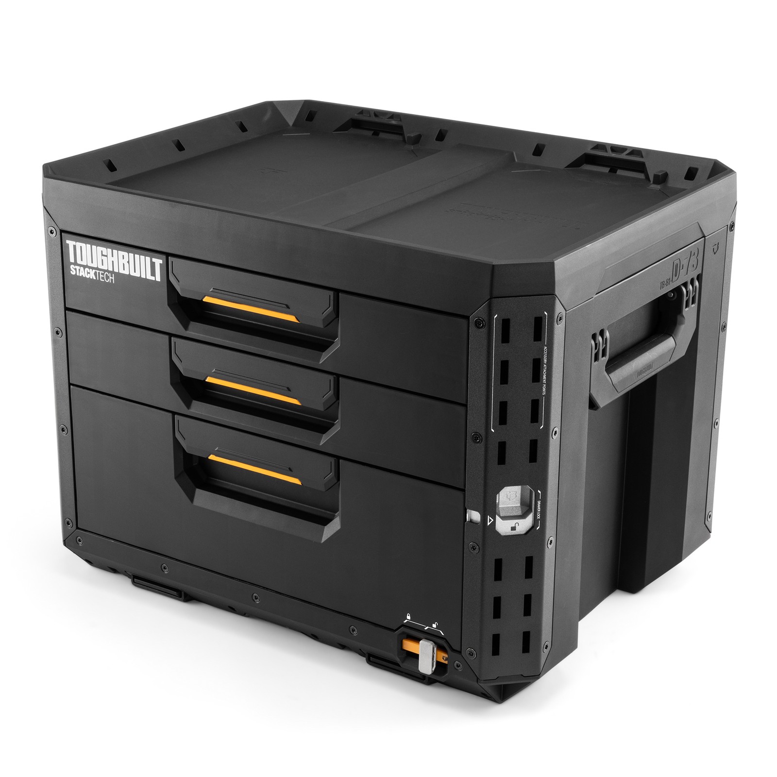ToughBuilt StackTech Locking Box,Plastic Storage Tool & Gear Organizer(Open Box)