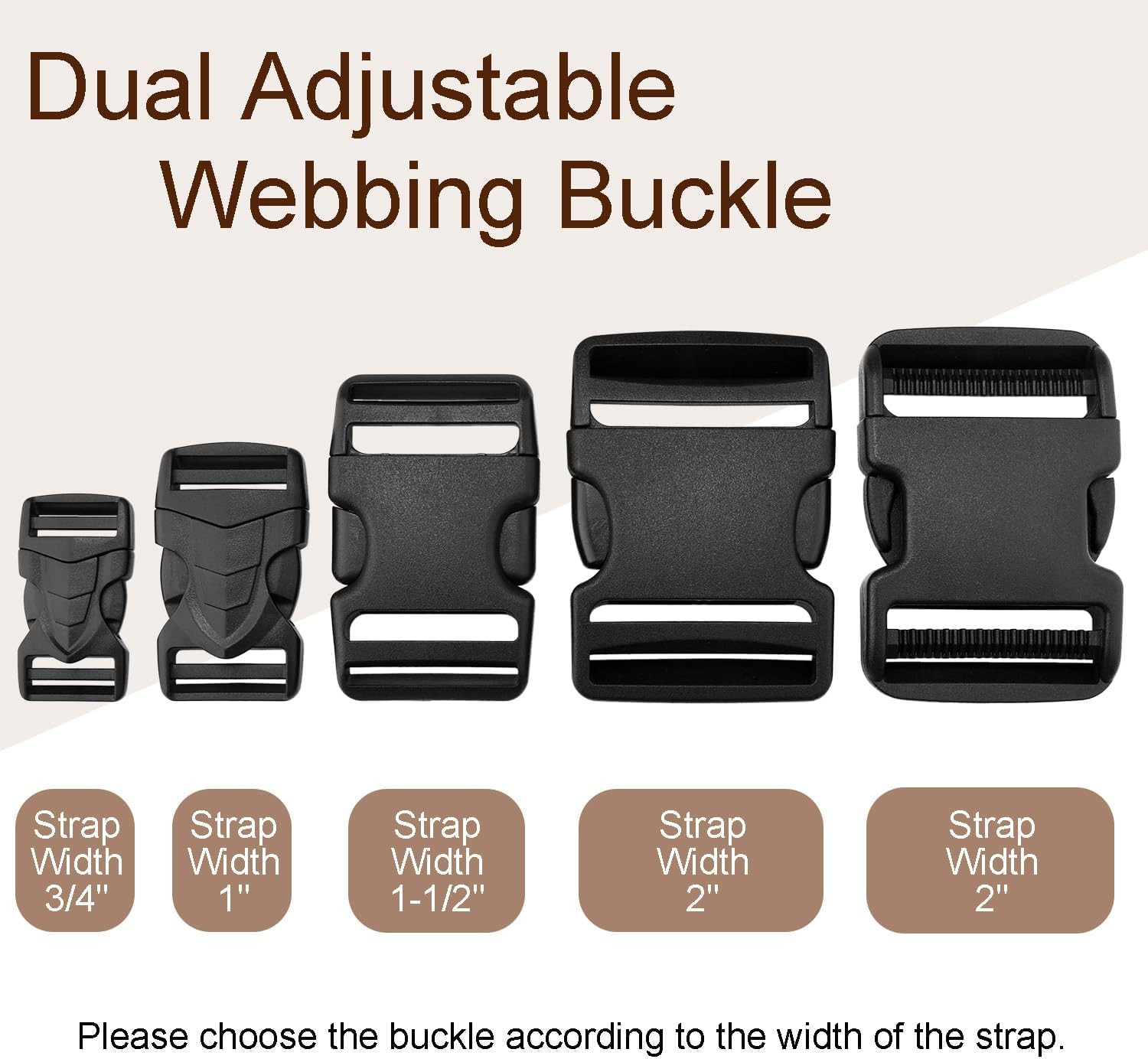 6 Pack 3/4″ Buckles for Strap Quick Side Release Buckles Replacement, Backpac…