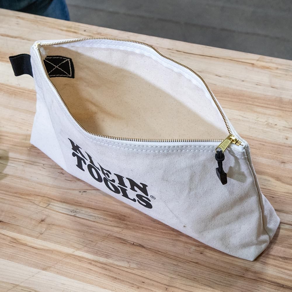 KLEIN TOOLS 62042 16Inch Zipper Bag, Extra Long, No. 10 Canvas, Heavy Duty To…