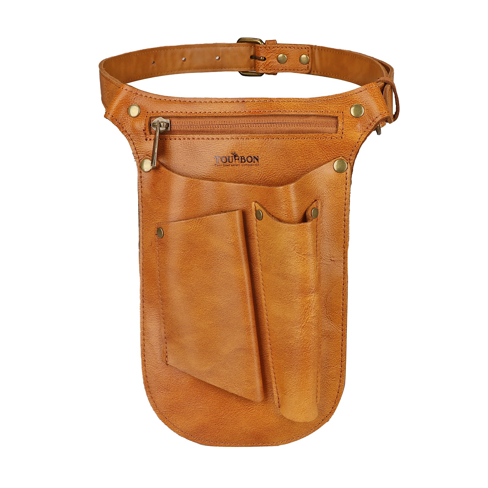 TOURBON Leather Gardening Tools Belt Florist Holder Bag Utility Pouch Phone Case