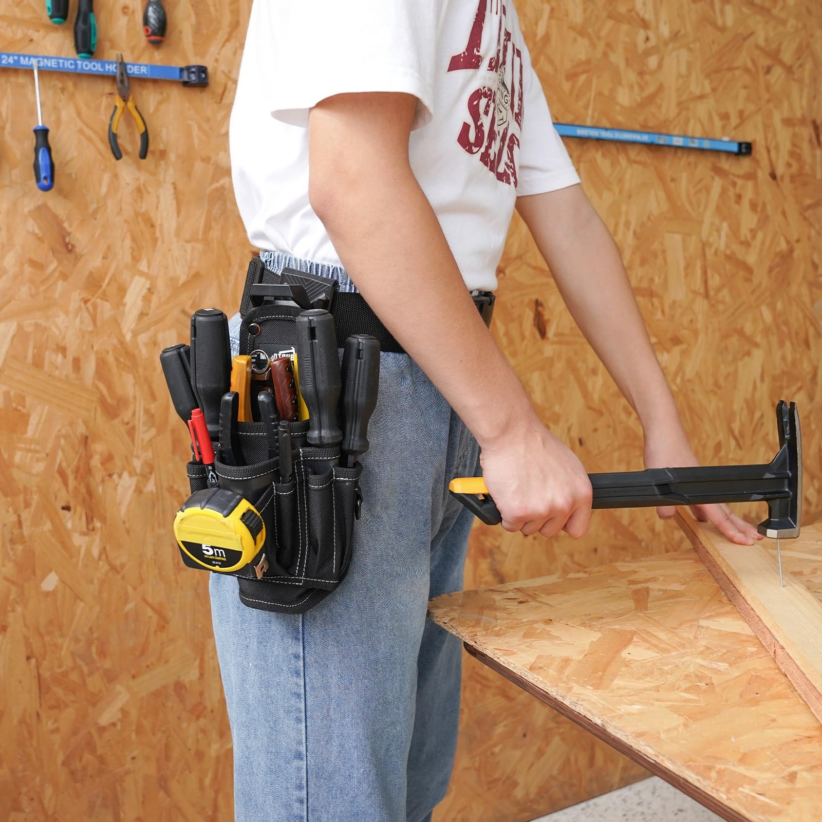 Small Pocket Tool Belt Pouch With Quick Release Clip Holder Organizer Bag